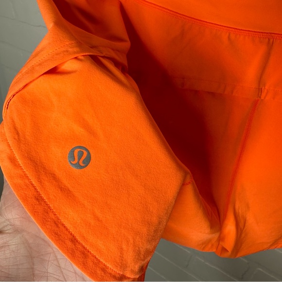 Lululemon Speed Up Short Long *4" Highlight Orange sz 10 - Picture 6 of 9